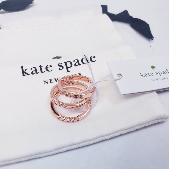 kate spade Jewelry - NWT Kate Spade Full Circle Set/3 Rose Gold rings